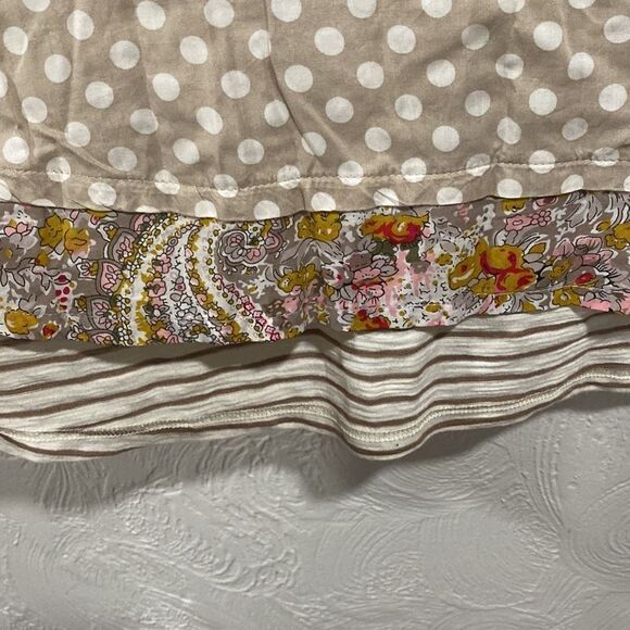 💥BOGO💥 Postmark Anthropologie White & Tan Farrago Tunic Top Size Large - Picture 3 of 9